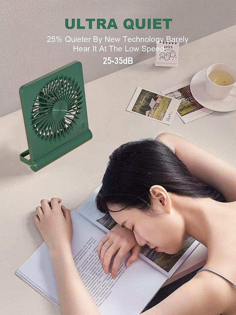 Tevelecin Small Desk Fan,Rechargeable USB Fan Battery Operated,Ultra Quiet, Strong Wind, 3 Speeds Travel Fans - Image 2